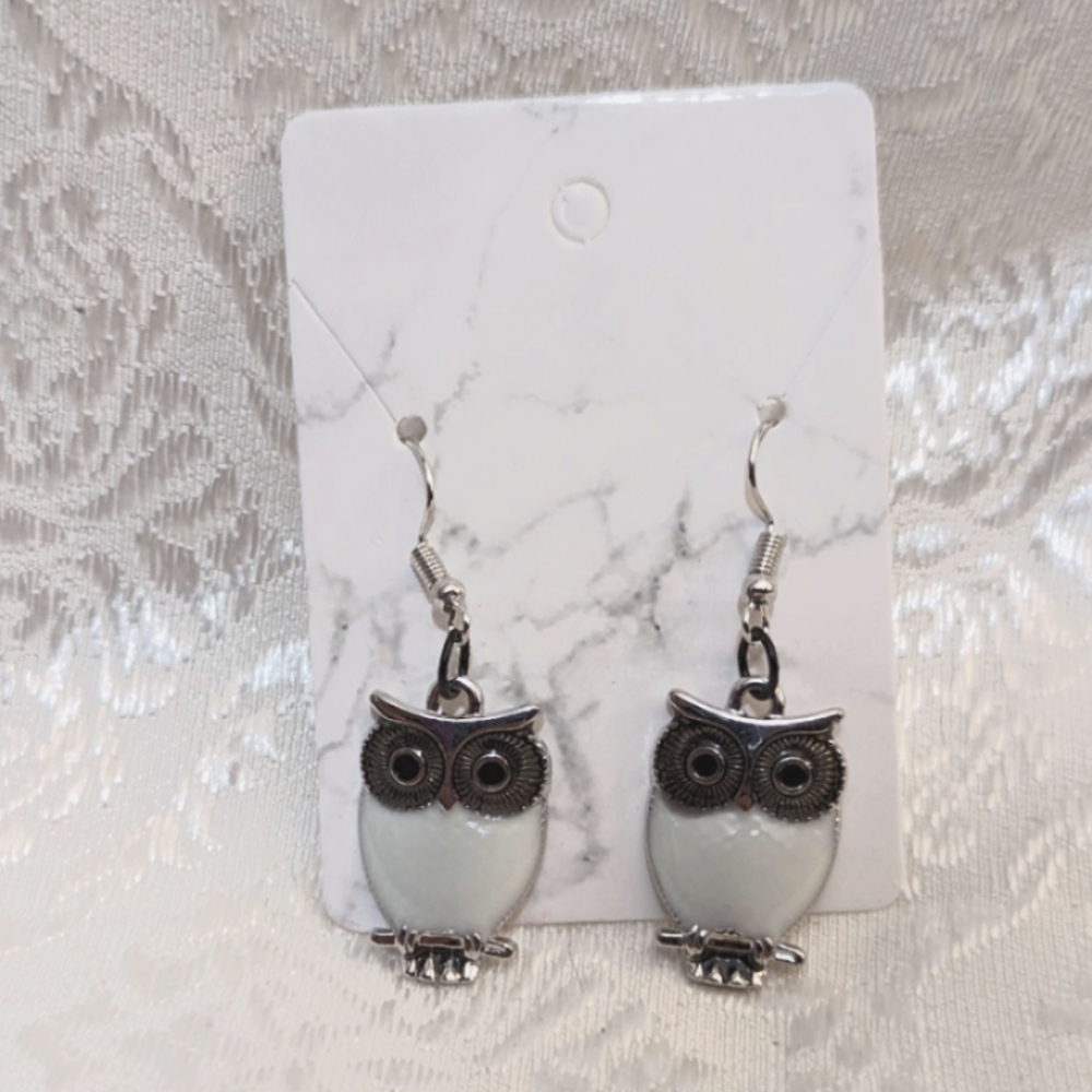 Silver Owl Earrings